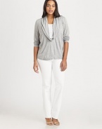 Fine Italian fabrication meets a modern silhouette with a feminine neckline for a charming look. CowlneckLong sleevesPull-on styleAbout 25 from shoulder to hemViscoseHand washImported of Italian fabric