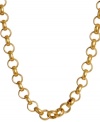All that glitters in gold. Kenneth Cole's simply stylish link necklace comes in polished, gold tone mixed metal. Approximate length: 18 inches + 3-inch extender.