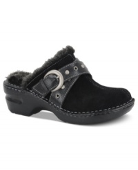 Step into something so comfortable and warm. The Sandora mules by b.o.c. feature a buckle accent on the side and a cozy faux-shearling lining and upper. Step into something so comfortable and warm. The Sandora mules by b.o.c. feature a buckle accent on the side and a cozy faux-shearling lining and upper.
