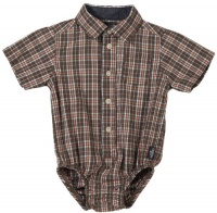 OshKosh B'Gosh Poplin Buttondown Bodysuit - Orange Plaid OshKosh B'Gosh Poplin Buttondown Bodysuit - Orange Plaid