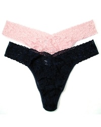 Hanky Panky's original soft stretchy lace thong available in plus size. Style #4811X Hanky Panky's original soft stretchy lace thong available in plus size. Style #4811X