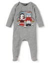 This cozy romper keeps it extra cute with Little Marc's signature cartoon graphics across the chest.