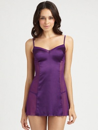 A subtly sexy design with mesh paneling for a flattering, barely-there effect. Sweetheart neckline with sheer mesh trimSoft triangular cupsSolid front panelSheer mesh sides and backThong includedNylon/polyester/elastaneFully linedDry clean or hand washImported A subtly sexy design with mesh paneling for a flattering, barely-there effect. Sweetheart neckline with sheer mesh trimSoft triangular cupsSolid front panelSheer mesh sides and backThong includedNylon/polyester/elastaneFully linedDry clean or hand washImported