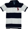 Polo Ralph Lauren Baby Boy's Striped Big Pony Polo (9 Month, Cream)