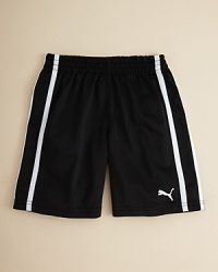Basic but beautiful, PUMA has designed this minimalist sport short to look good and perform hard under any circumstances. Basic but beautiful, PUMA has designed this minimalist sport short to look good and perform hard under any circumstances.