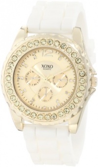 XOXO Women's XO8046 Rhinestone Accent White Silicone Strap Watch XOXO Women's XO8046 Rhinestone Accent White Silicone Strap Watch