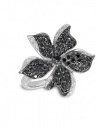 Effy Jewlery Caviar Black and White Diamond Flower Ring, 1.16 TCW Ring size 7