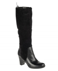 With its chic suede/leather construction and lace-up detailing in back, it's no wonder Naturalizer named these elegant tall Milano boots after Italy's fashion capital! The round-toe silhouette and low heel provide plenty of comfort as well. With its chic suede/leather construction and lace-up detailing in back, it's no wonder Naturalizer named these elegant tall Milano boots after Italy's fashion capital! The round-toe silhouette and low heel provide plenty of comfort as well.