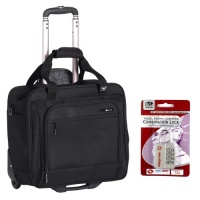 Delsey Helium Superlite Trolley Tote Bag Black with Voltage Valet Travel Combination Lock Silver Delsey Helium Superlite Trolley Tote Bag Black with Voltage Valet Travel Combination Lock Silver