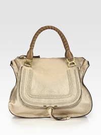 EXCLUSIVELY AT SAKS in Metallic Beige. Tennis-wrapped top handles complete this roomy carryall design, sugarcoated in metallic calfskin leather. Double tonal top handles, 6½ dropTop zip closureHidden open pocket under flapOne inside zip pocketOne inside open pocketCotton lining17W X 13H X 6DMade in Italy EXCLUSIVELY AT SAKS in Metallic Beige. Tennis-wrapped top handles complete this roomy carryall design, sugarcoated in metallic calfskin leather. Double tonal top handles, 6½ dropTop zip closureHidden open pocket under flapOne inside zip pocketOne inside open pocketCotton lining17W X 13H X 6DMade in Italy