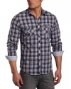 Ben Sherman Men's Long Sleeve Utility Check Woven Shirt