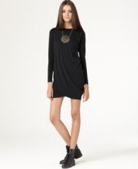 Bar III's LBD has a chic, draped look to it that transitions seamlessly from day to night! Bar III's LBD has a chic, draped look to it that transitions seamlessly from day to night!
