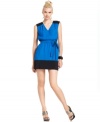 Colorblocked details make this GUESS dress stylish and striking while a self-tie belt lends definition. (Clearance)