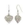 Sterling Silver Wire Heart Dome Dangle Earrings