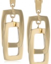 Kenneth Cole New York Shiny Gold Rectangle Link Drop Earrings