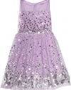 Ruby Rox Kids Girls 7-16 Sequin Illusion Dress, Lavander/Silver, 16