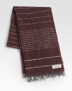 A delicate fringe outlines this luxurious scarf, shaped in a rich blend of cotton and linen, finished in a handsome, stripe pattern.Fringed ends21W x 64H50% wool/41% modal/9% cottonDry cleanMade in Italy