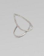 An unique, 18k white gold design where negative space is as admired as its dazzling diamond counterparts. Diamonds, .29 tcw18k white goldWidth, about ½Imported