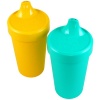 Re-Play 2 Count Spill Proof Cups, Aqua, Orange