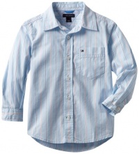 Tommy Hilfiger Boys 2-7 Long Sleeve Conroy Stripe Button Down, Capri Blue, 2 Regular Tommy Hilfiger Boys 2-7 Long Sleeve Conroy Stripe Button Down, Capri Blue, 2 Regular
