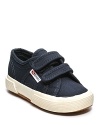 Superga offers up a classic running sneaker look in lightweight canvas, a comfy way to send them to school with style.