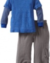 Splendid Littles Baby-boys Infant Mini Thermal Stripe Set, Royal, 6-12 Months