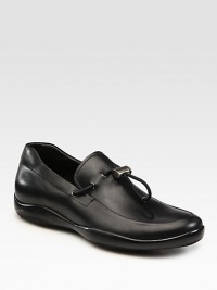 Superior calfskin leather design with silvertone toggle detail.Leather upperPadded insoleRubber soleMade in Italy Superior calfskin leather design with silvertone toggle detail.Leather upperPadded insoleRubber soleMade in Italy