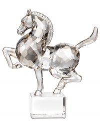 That's the spirit. A symbol of success and creativity in the Chinese zodiac, the prancing horse inspires positive thinking and, in Swarovski crystal, lends new brilliance to any home. With a base engraved in both English and Chinese seal script. That's the spirit. A symbol of success and creativity in the Chinese zodiac, the prancing horse inspires positive thinking and, in Swarovski crystal, lends new brilliance to any home. With a base engraved in both English and Chinese seal script.