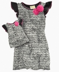 Pretty print. The allover polka dots on this ruffle dress from Sweet Heart Rose make it the perfect pick to start a party, with a matching outfit for her little friend. Pretty print. The allover polka dots on this ruffle dress from Sweet Heart Rose make it the perfect pick to start a party, with a matching outfit for her little friend.