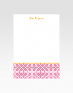 Beautiful stationery sets just the right tone in heavyweight, textured paper with a basket-woven pattern. Set of 25 notes/envelopes Perfect gift for the office or home Includes matching envelopes 5 X 7 Made in USAFOR PERSONALIZATION Select a quantity, then scroll down and click on PERSONALIZE & ADD TO BAG to choose and preview your personalization options. Please allow 2 weeks for delivery.