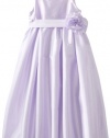 Us Angels Girls 7-16 Empire Dress With Sash And Fabric Flower, Lavendar, 10