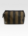 Sophisticated stripes adorn this travel essential finely crafted in treated leather.Zip closureLeather9W x 6H x 5DMade in Italy