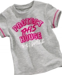 This sporty Under Armour Protect this House tee lets everyone know who is in charge. This sporty Under Armour Protect this House tee lets everyone know who is in charge.