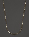 18K yellow gold ball chain necklace with extender. Designed by Temple St. Clair.
