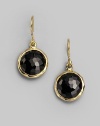 From the Lollipop Collection. Richly faceted black onyx drops sit within gleaming 18k yellow gold frames. Black onyx 18k yellow gold Drop, about 1 Diameter, about ½ Ear wire Imported