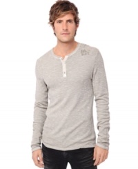 Layer up with this thermal henley shirt by Buffalo David Bitton. Layer up with this thermal henley shirt by Buffalo David Bitton.
