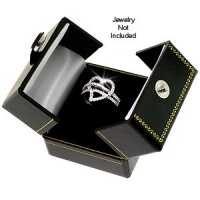 Classic Cartier Design Leatherette Black Double Doors Ring Gift Box Classic Cartier Design Leatherette Black Double Doors Ring Gift Box