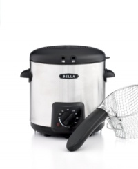 No small fry. This stainless steel deep fryer makes it easy to whip up the rich, crispy dishes you love. Skip the fuss, mess and hassle of other deep fryers and enjoy the ease & versatility of this essential, which features cool-touch handles, a dishwasher-safe chrome-plated basket, a hinged lid with odor filter and so much more! 1-year warranty. Model 13769. No small fry. This stainless steel deep fryer makes it easy to whip up the rich, crispy dishes you love. Skip the fuss, mess and hassle of other deep fryers and enjoy the ease & versatility of this essential, which features cool-touch handles, a dishwasher-safe chrome-plated basket, a hinged lid with odor filter and so much more! 1-year warranty. Model 13769.