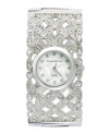 In bloom. This floral-designed watch from Charter Club sparkles with glittering accents.