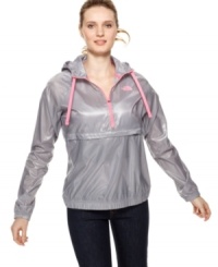 Classic athletic style and rain-resistant practicality create an essential springtime jacket from The North Face. Be prepared in this lightweight essential -- no matter where your workout takes you. Classic athletic style and rain-resistant practicality create an essential springtime jacket from The North Face. Be prepared in this lightweight essential -- no matter where your workout takes you.