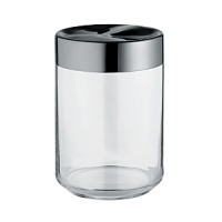 Kitchen box in glass with hermetic lid. Lid in beautiful stainless steel. Kitchen box in glass with hermetic lid. Lid in beautiful stainless steel.
