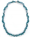 Cool blues. Fresh by Honora's brilliant necklace combines light blue iolite (47-1/3 ct. t.w.), dark blue apatite (56-1/5 ct. t.w.) and sky blue and teal cultured freshwater pearls (4-5-1/2 mm). Set in sterling silver. Approximate length: 18 inches.