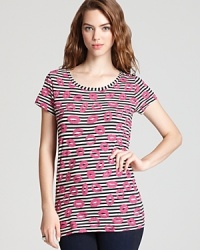 MARC BY MARC JACOBS spreads the love atop stripes on this lip-printed cotton tee. MARC BY MARC JACOBS spreads the love atop stripes on this lip-printed cotton tee.