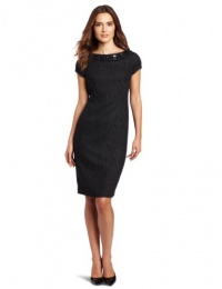 Jones New York Women's Tucked Cap Sleeve Dress, Graphite Multi, 14 Jones New York Women's Tucked Cap Sleeve Dress, Graphite Multi, 14