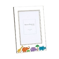 If your little explorer is fascinated with the wild creatures found in the jungles and rainforests, then they will love the Jungle Parade Picture Frame from Reed & Barton. Display your latest adventurer in this silverplate picture frame featuring a giraffe, elephant, turtle, hippo and rhinoceros trekking through the jungle. If your little explorer is fascinated with the wild creatures found in the jungles and rainforests, then they will love the Jungle Parade Picture Frame from Reed & Barton. Display your latest adventurer in this silverplate picture frame featuring a giraffe, elephant, turtle, hippo and rhinoceros trekking through the jungle.