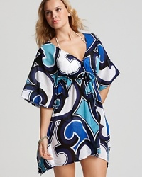 This versatile tunic from Echo is the ultimate in breezy beachwear. Boasting floaty sleeves, this coverup feels bohemian with flat sandals and an armful of beads. This versatile tunic from Echo is the ultimate in breezy beachwear. Boasting floaty sleeves, this coverup feels bohemian with flat sandals and an armful of beads.