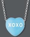 Sugary sweet style you can wear! Sweethearts' XOXO pendant features a blue enamel surface and polished, sterling silver setting and chain. Copyright © 2011 New England Confectionery Company. Approximate length: 16 inches + 2-inch extender. Approximate drop: 1/2 inch.