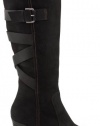 Clarks Women's Gallery Brush Knee-High Boot,Black,7.5 M US