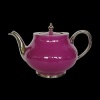 Haviland Laque de Chine Platinum Aubergene Tea Pot (Round Shape) 40.6 oz.