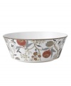 A tapestry of exotic florals, the Pashmina serving bowl from Wedgwood offers a look of vintage grandeur and, in dishwasher-safe bone china, modern-day durability. With gold banding.